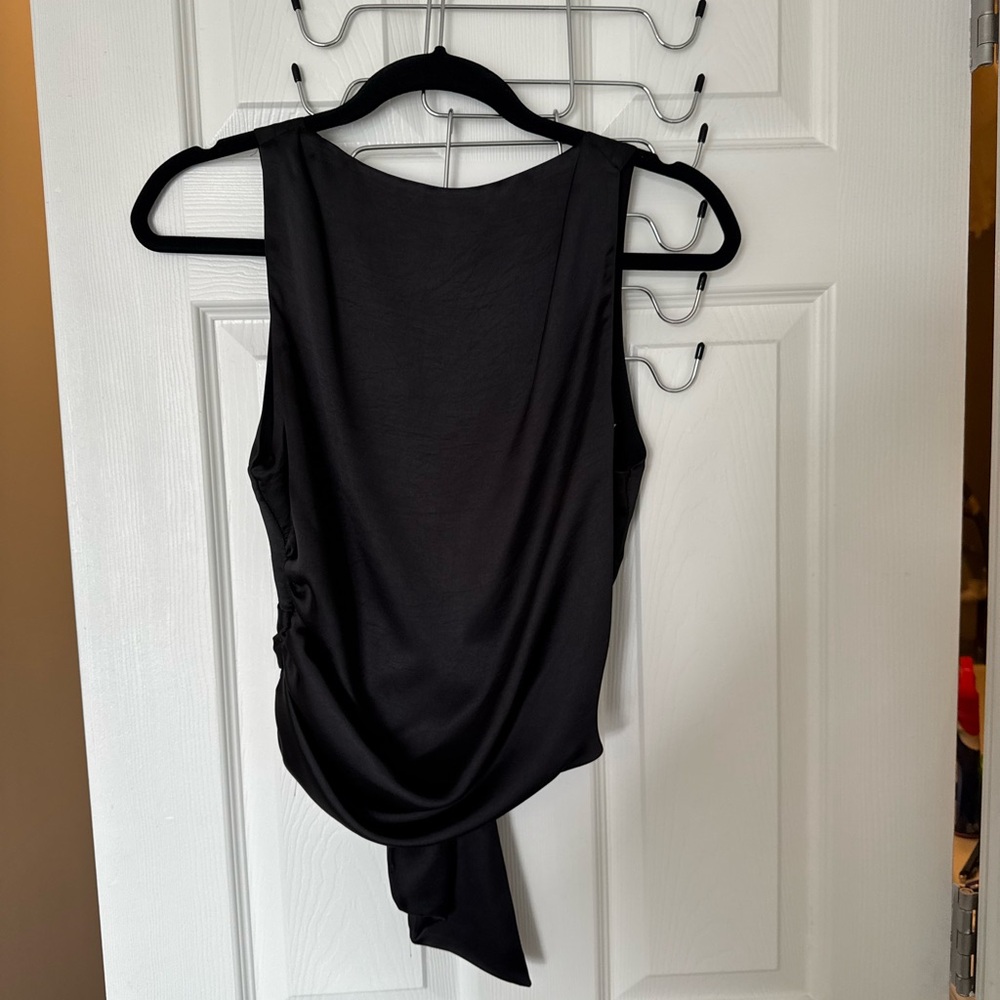 Zara Black Silk Backless Tank Top